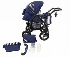 Carucior multifunctional Twist-R cu roti gonflabile 68 (Bleumarin cu Dungi) Kerttu foto