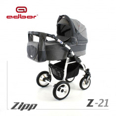 Carucior 2 in 1 Zipp Z-21 Cadru Alb Adbor foto