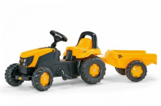 Tractor cu Pedale si Remorca copii 012619 Galben Rolly Toys foto