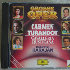 BIZET / PUCCINI / MASCAGNI - Carmen - Turandot - C D Original ca NOU (DDD)