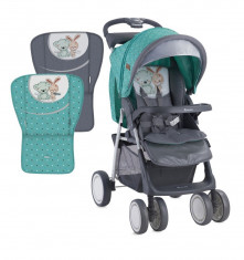 Carucior sport cu husa de picioare Foxy Green &amp;amp; Grey Friends Lorelli foto