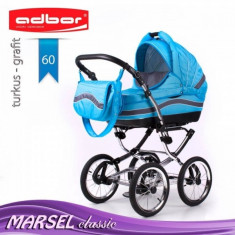 Carucior 3 in 1 Marsel Classic 60 (Albastru deschis) Adbor foto