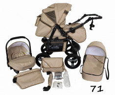 Carucior 3 in 1 cu roti gonflabile Vip 71 (Cappuccino) Kerttu foto