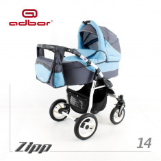 Carucior 2 in 1 Zipp 14 Cadru Alb Adbor foto