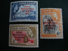 LOT GOLD COAST CU SUPRATIPAR NESTAMPILATE MNH ANGLIA/COLONII foto