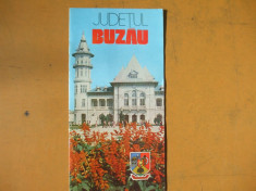 Buzau judetul harta color pliant turistic foto