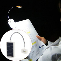 Lampa LED portabila pentru citit, incarcare solara, lumina ajustabila, Lixada foto