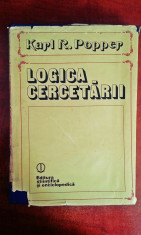 Logica cercetarii - Karl Popper foto