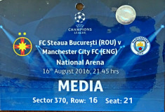 Acreditare Steaua Bucuresti v Manchester City Uefa Champions League 16.8.2016 foto