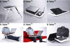 E table Masa Masuta Suport notebook laptop 2 coolere + mouse pad suport pahar foto