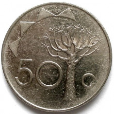 AFRICA , NAMIBIA , 50 CENTS 1993 , Quiver tree !!! PRIMUL AN DE BATERE 24mm. foto