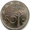 AFRICA , NAMIBIA , 50 CENTS 1993 , Quiver tree !!! PRIMUL AN DE BATERE 24mm.