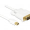 Cablu Delock mini DisplayPort Male - DVI 24pin Male 3m alb