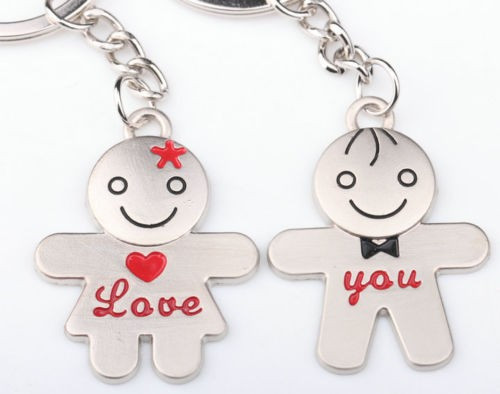 Set Breloc Pentru Cuplu / Indragostiti - LOVE YOU - Baiat si Fata