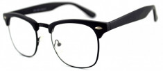 Ochelari - Rame cu lentile transparente Retro Negre Full foto