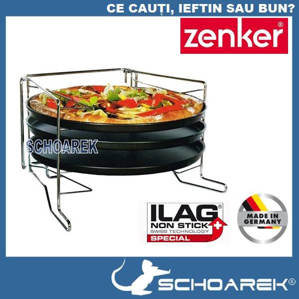 Set preparat pizza 4 buc | Zenker - made in Germany | tava tavi pentru  cuptor | arhiva Okazii.ro