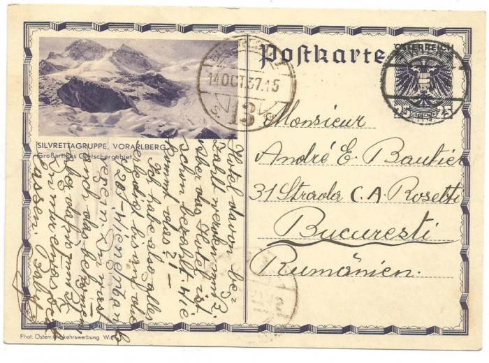 (A1) carte postala-AUSTRIA-Viena 1937