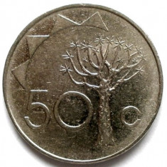 AFRICA , NAMIBIA , 50 CENTS 1993 , Quiver tree !!! PRIMUL AN DE BATERE 24mm. foto