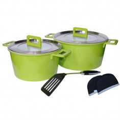 Set oale ceramica Barton Steel, 7 piese, Verde foto