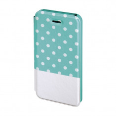 Husa Booklet Lovely Dots iPhone 5/5s Hama, Verde/Alb foto