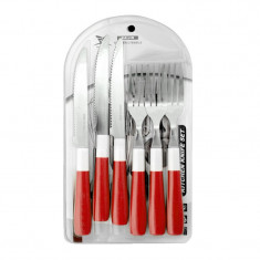 Set tacamuri 6 piese DeKassa DK-89051, inox, Rosu foto