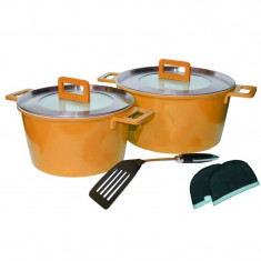 Set oale ceramica Barton Steel, 7 piese, Portocaliu foto