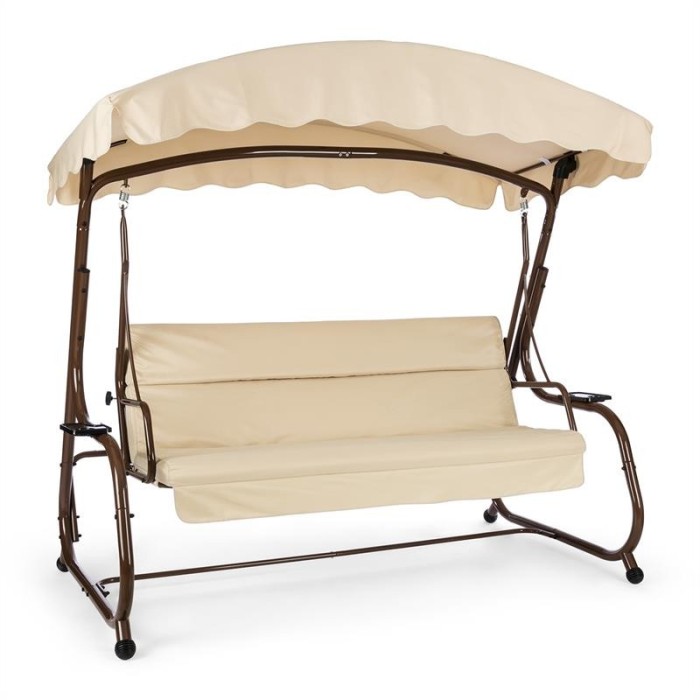 Blumfeldt High Society scaun grădină tip leagăn, 220 cm, brun, funcție trapă, poliester si oțel foto mare Blumfeldt High Society scaun grădină tip leagăn, 220 cm, brun, funcție trapă, poliester si oțel foto mare