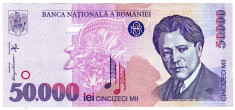 Bancnota 50.000 lei 1996 Enescu XF foto