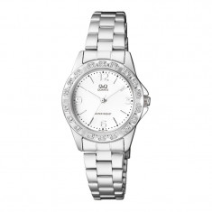 Ceas dama Q&amp;amp;Q Silver Strap, catarama tip push-up foto