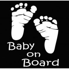 Sticker Baby on board, 12cm x 12cm foto