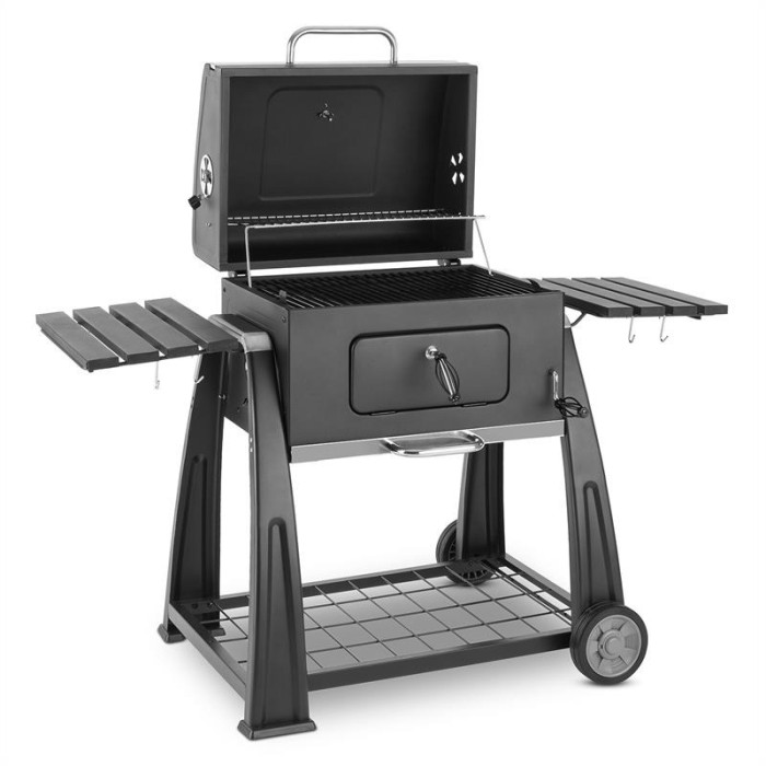 Klarstein Bigfoot gratar fumător BBQ Grill 55 x 40 cm, din oțel negru foto mare Klarstein Bigfoot gratar fumător BBQ Grill 55 x 40 cm, din oțel negru foto mare