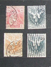 Timbre Vechi Italia 1915 - Serie Completa, 4 valori stampilate foto
