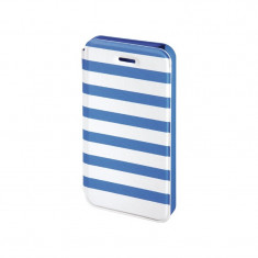 Husa Booklet Stripes iPhone 5/5s Hama, Albastru/Alb foto