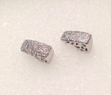 Cercei micuti SUPERBI -eleganti inox placati cu aur alb 18k-10 mm x 5mm