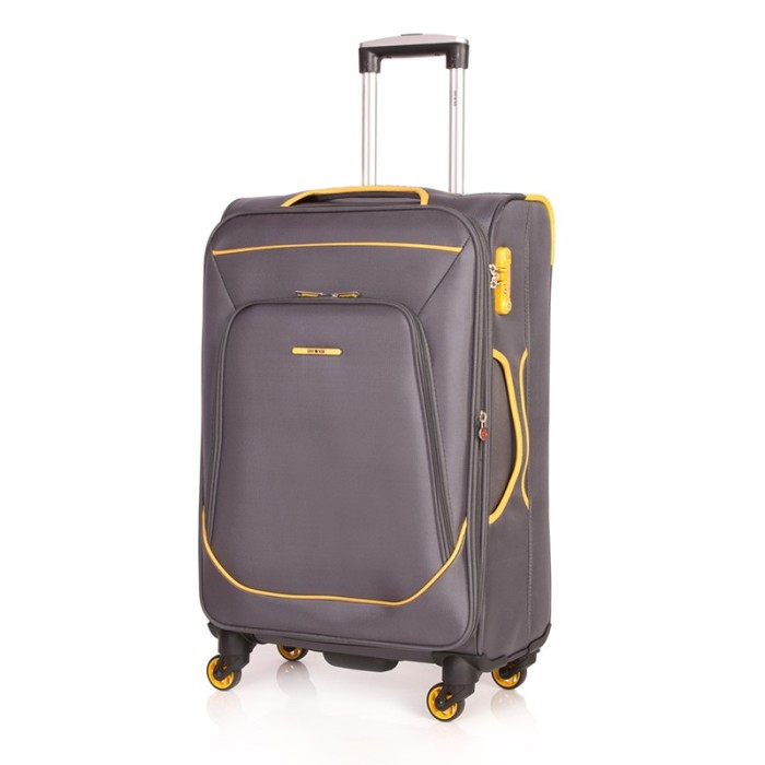 Troler Smiley Lamonza, 77 cm, Gri/Galben foto mare Troler Smiley Lamonza, 77 cm, Gri/Galben foto mare