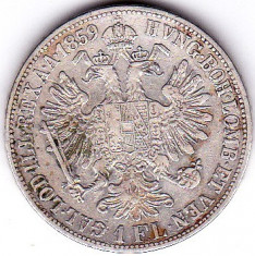 1 Florin Forint Gulden 1859 B Austria Ungaria argint 12,3 gr.cotatie ridicata 2 foto