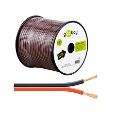 Cablu difuzor Goobay, 2 x 0.50 mm&amp;amp;#178;, 100 m, Negru/Rosu foto