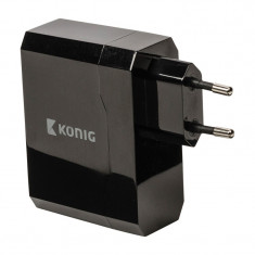 Adaptor universal Konig, 2 x USB, Negru foto