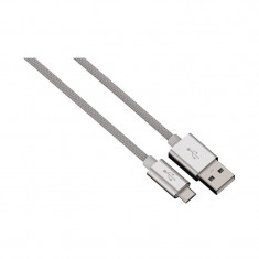 Cablu micro USB ColorLine Hama, 1 m, Argintiu foto