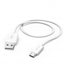 Cablu de date micro USB Hama, 1.4 m, Alb foto