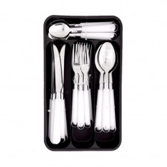 Set tacamuri 24 piese DeKassa DK-89010, inox, Alb foto