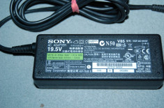 Incarcator laptop original SONY VAIO 19.5V 75W 3.9A model VGP-AC19V37 mufa pini foto