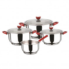 Set oale inox Bergner, 7 piese, manere rosii foto