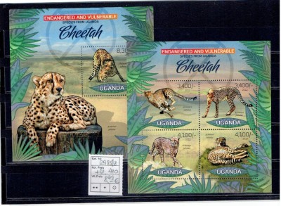 Uganda - gepard - 2985/8+bl.410 foto