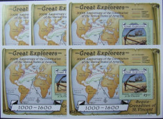 BEGUIA, GRENADINES OF ST. VINCENT, MARI EXPLOR., 5 X 1S/S, NEOBLIT., WS 55 foto