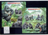 Uganda - gorillas - 2990/3+bl.411, Africa, Natura