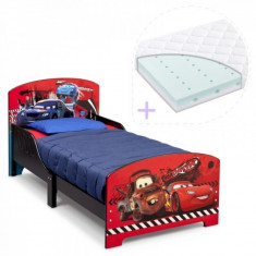 Set pat cu cadru din lemn Disney si saltea pentru patut Dreamily 140 x 70 x 10 cm Cars Delta Children foto