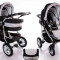 Carucior 3 in 1 Coral CE4 (Gri cu negru) Kerttu