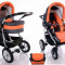 Carucior 3 in 1 Coral C1 (Gri cu portocaliu) Kerttu