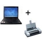 Pachet laptop IBM ThinkPad T43 cu imprimanta portabila HP Deskjet 450 foto mare Pachet laptop IBM ThinkPad T43 cu imprimanta portabila HP Deskjet 450 foto mare
